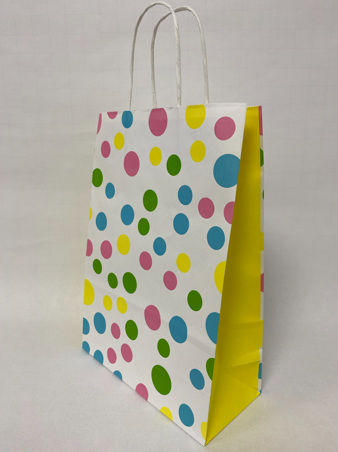 Sodrottfüles papírtáska 22x31+10 cm Konfetti mintás