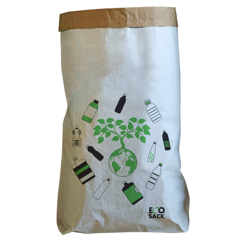 Ecosack szelektív hulladékgyűjtő papírzsák „PET, műanyag”